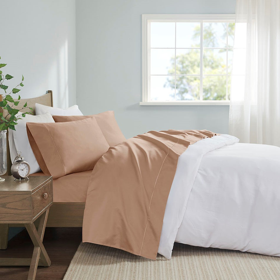 Madison Park 600 Thread Count Pima Cotton Sheet Set - Rose Gold - Split King Size