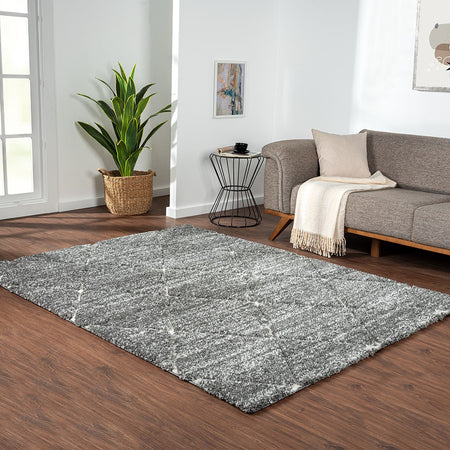 Madison Park Sophie Talas Trellis Area Rug in Grey and Cream - Grey / Cream - 6x9'