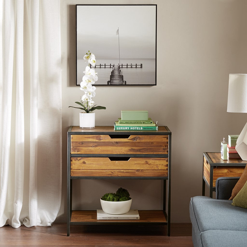 Madison Park Hudson Accent Chest - Natural / Graphite 