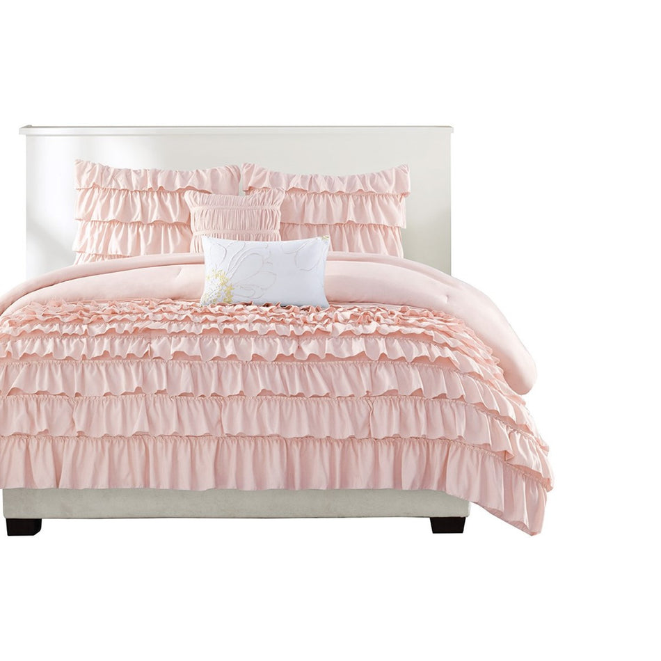 Waterfall Comforter Set - Blush - Twin Size / Twin XL Size