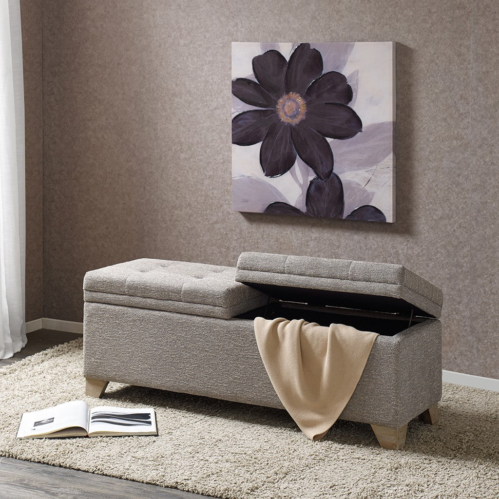 Madison Park Ashcroft Soft Close Storage Bench - Grey Multi 