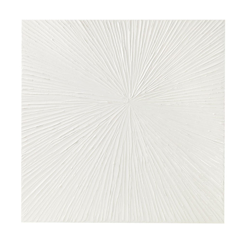 Sunburst 100% Hand Painted Dimensional Resin Wall Decor - White