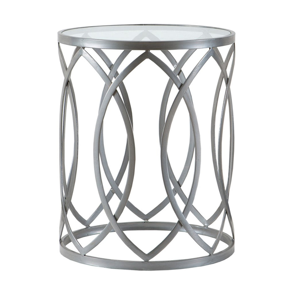 Arlo Metal Eyelet Accent Table - Grey