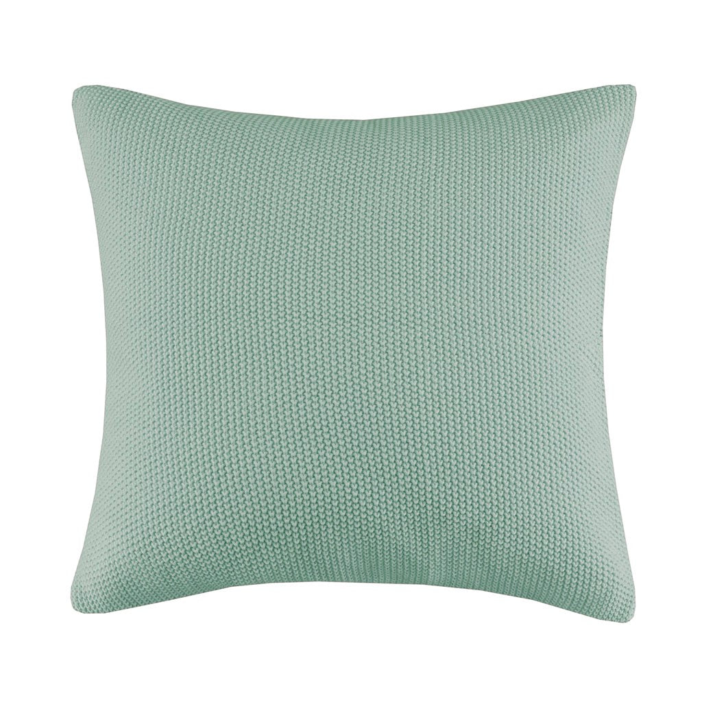 INK+IVY Bree Knit Euro Pillow Cover - Aqua - 26x26"