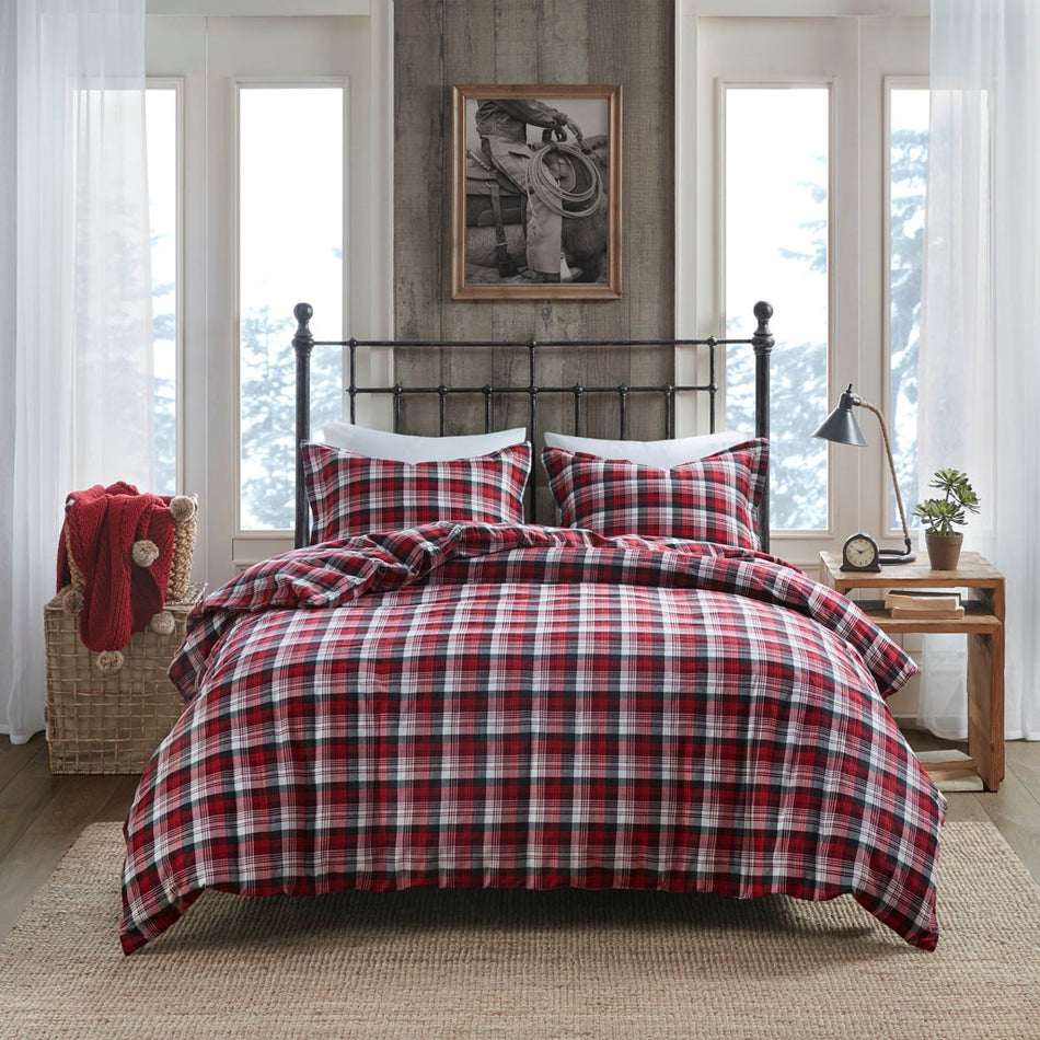 Tasha Flannel Duvet Mini Set - Red - Queen Size