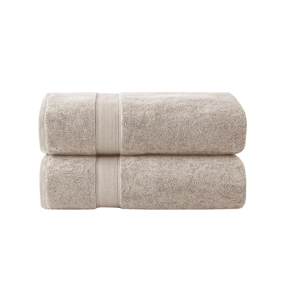 800GSM 100% Cotton Bath Sheet Antimicrobial 2 Piece Set - Natural - 34x68"