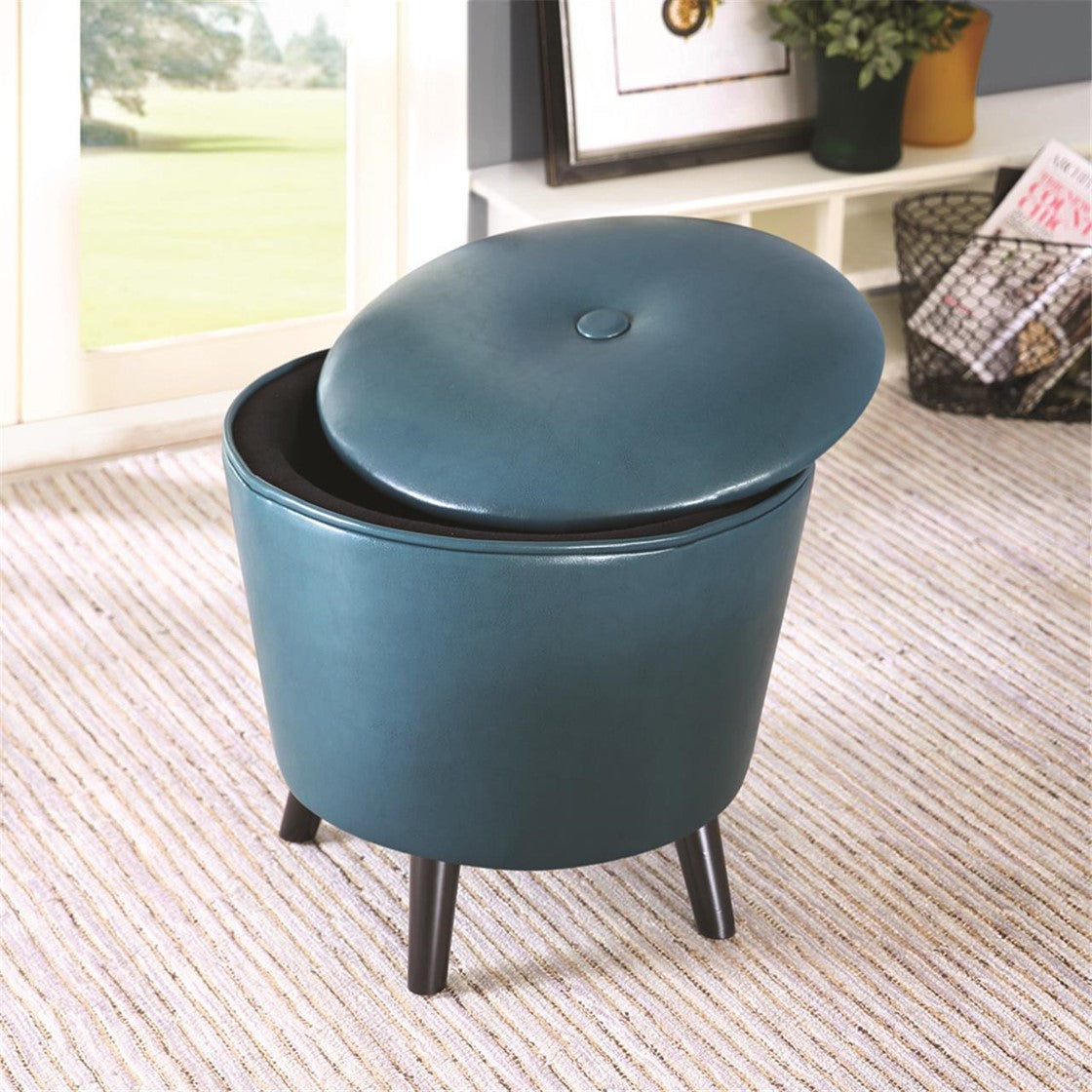 Madison Park Crosby Storage Ottoman - Blue 