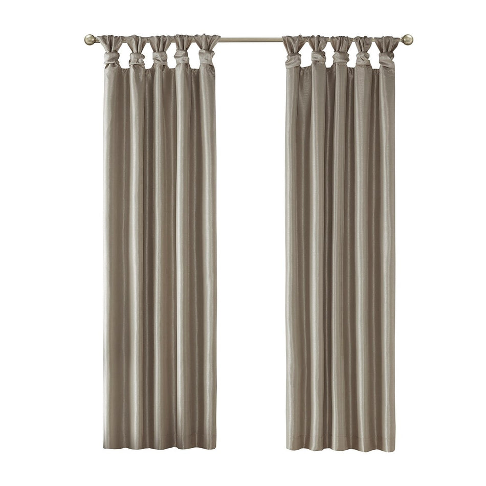 Emilia Twist Tab Total Blackout Window Curtain - Pewter - Blackout 50x95"