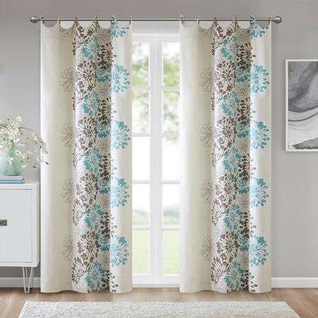 Madison Park Anaya Window Curtain - Blue / Brown - 50x63"