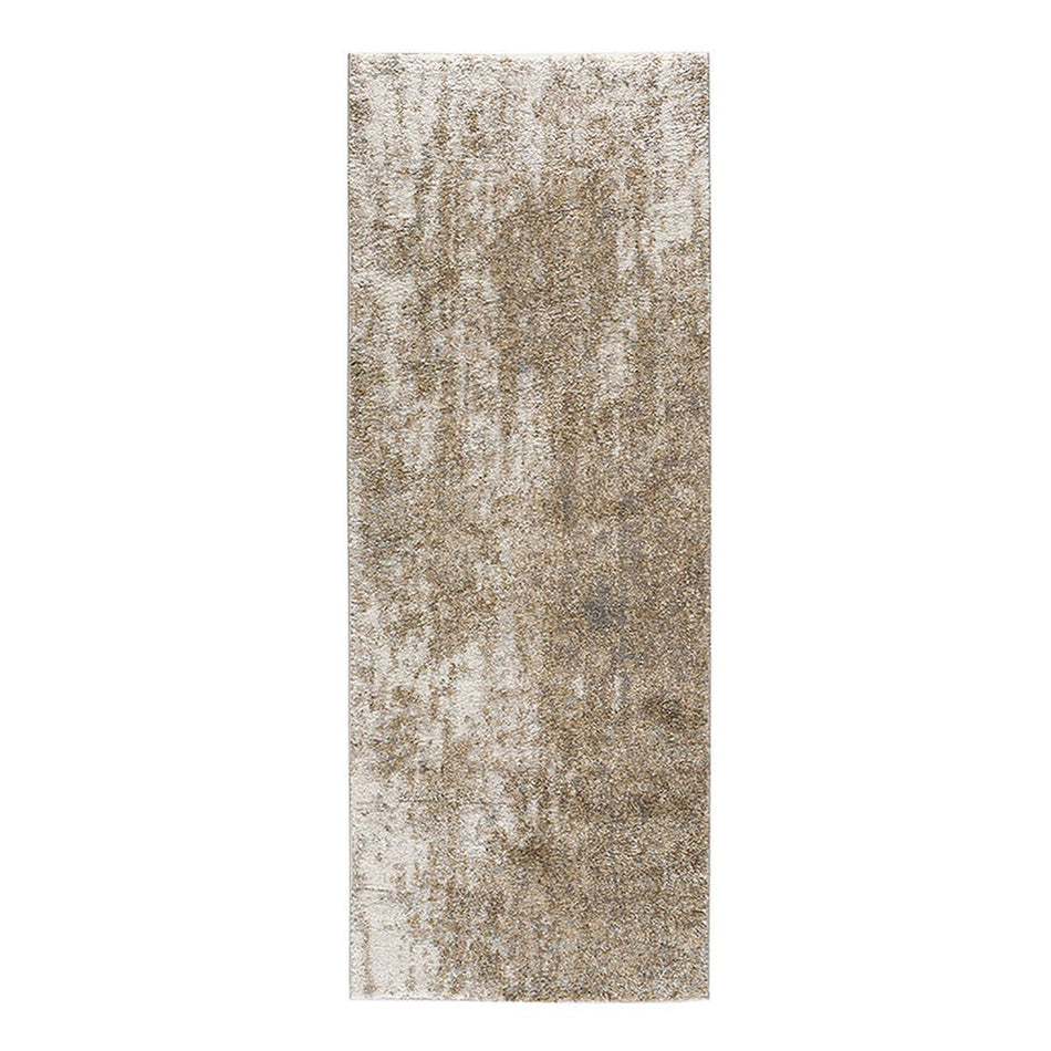 Haley Cozy Shag Abstract Area Rug - Grey / Cream - Runner