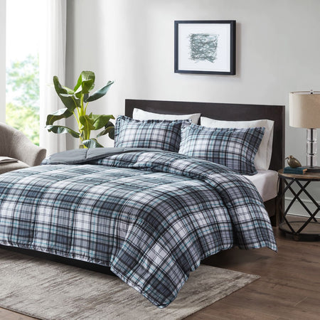 Madison Park Essentials Parkston 3M Scotchgard Down Alternative All Season Comforter Set - Grey - Full Size / Queen Size