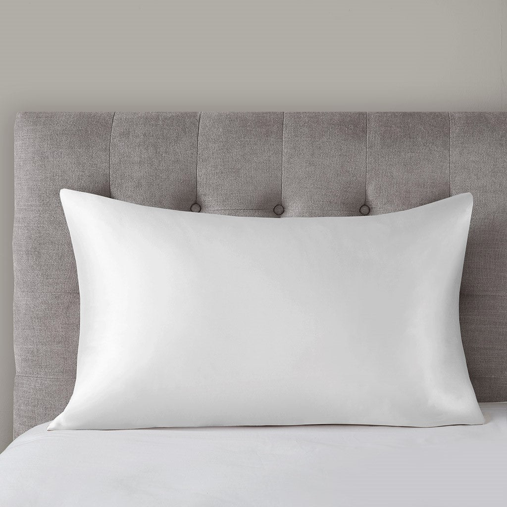 Madison Park Silk 100% Mulberry Single Pillowcase - White - King Size