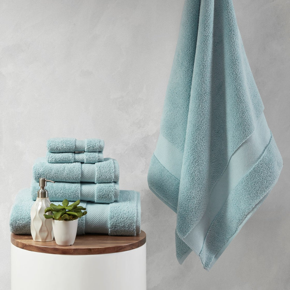 Madison Park Signature Splendor 1000gsm 100% Cotton 6 Piece Towel Set - Blue 