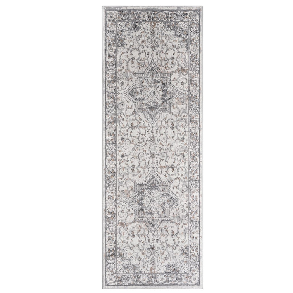 Frances Medallion Woven Area Rug - Grey - 5x7'