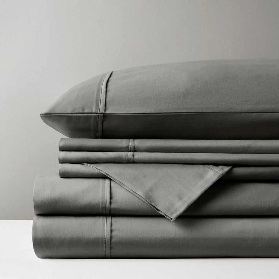 800 Thread Count Cotton Blend Sateen Sheet Set - Charcoal - Split King Size