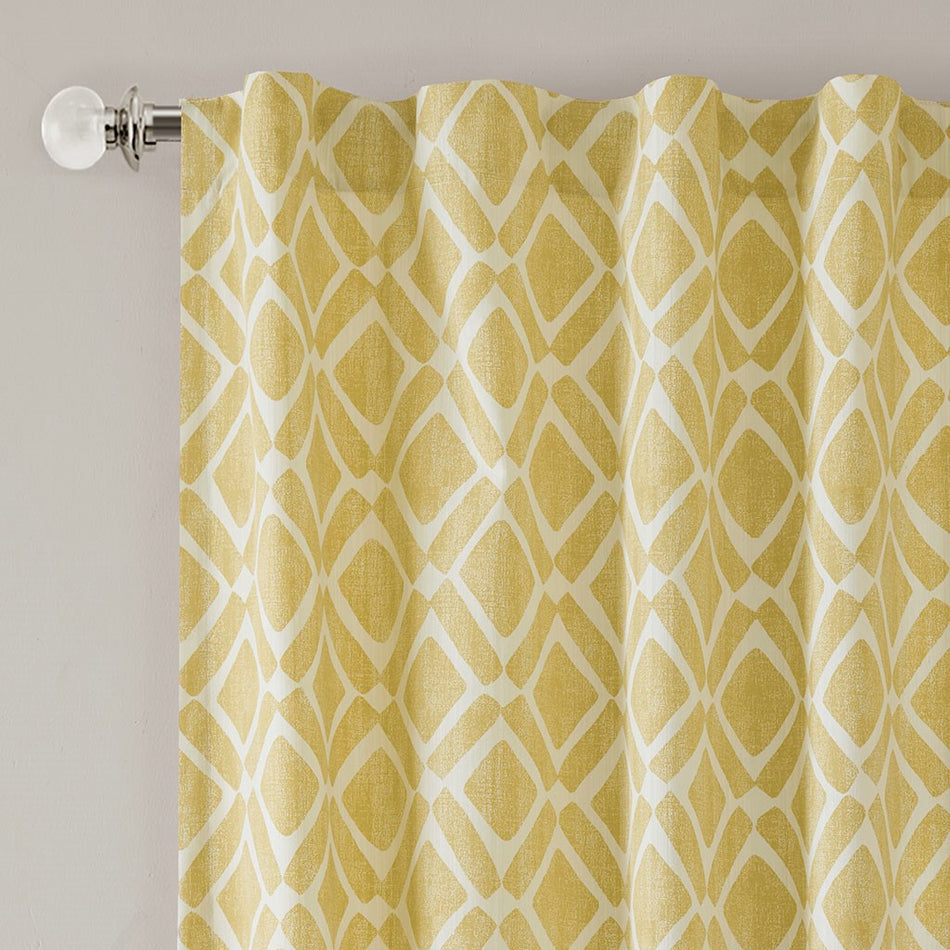 Delray Diamond Window Curtain - Yellow - 42x95"