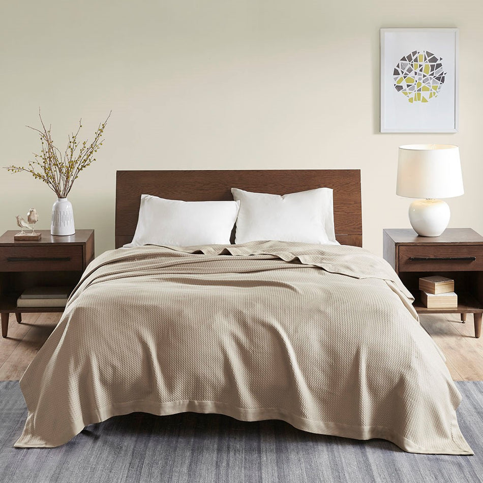 Madison Park Egyptian Cotton Blanket - Khaki - King Size