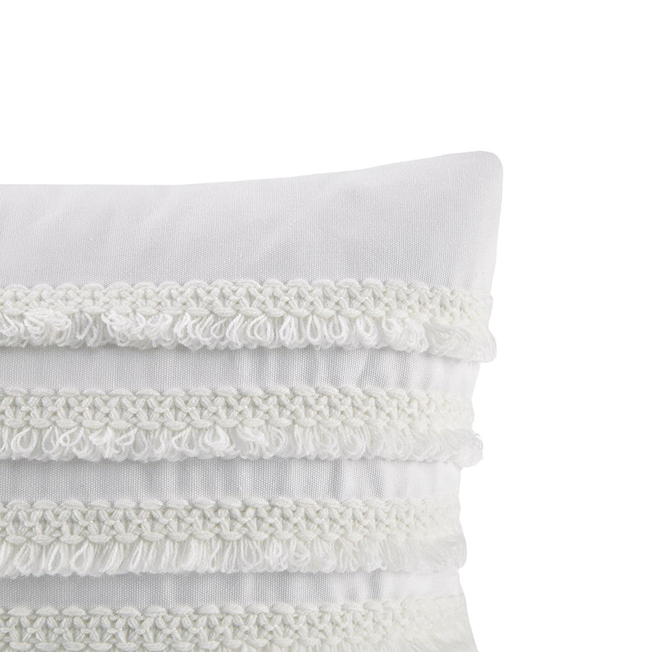 Daria Cotton Oblong Pillow - Ivory - Oblong