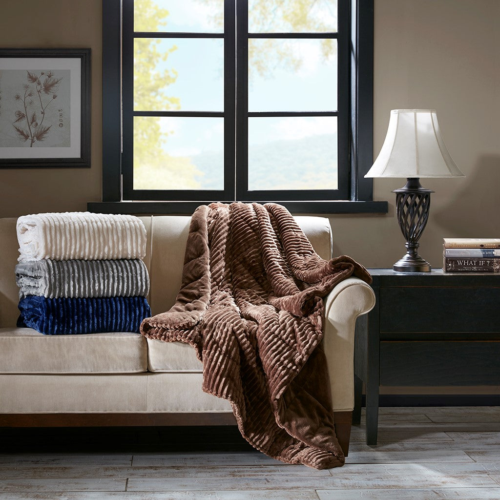 Premier Comfort Parker Oversized Plush Down Alternative Filled Throw - Brown - 60x70"