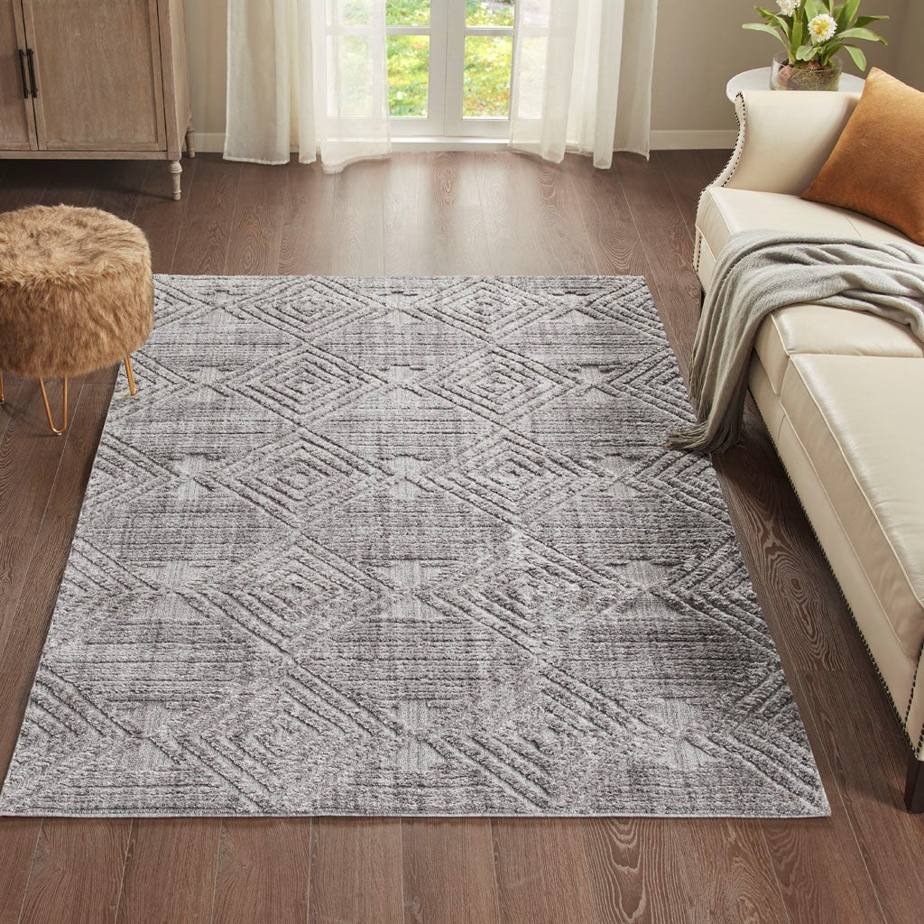 Madison Park Charlotte Terni Geo Indoor Area Rug - Gray - 8x10'