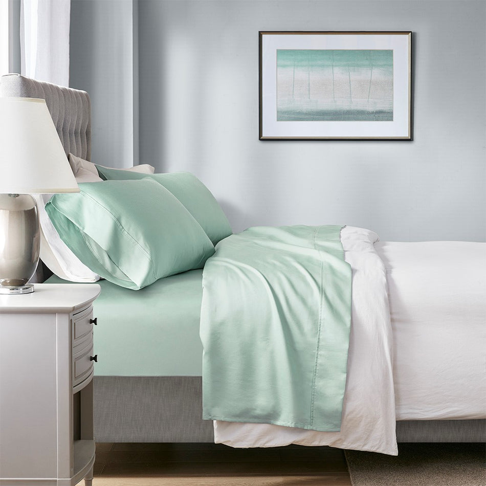 Beautyrest 1000 Thread Count HeiQ Smart Temperature Cotton Blend 4 PC Sheet Set - Seafoam - Cal King Size