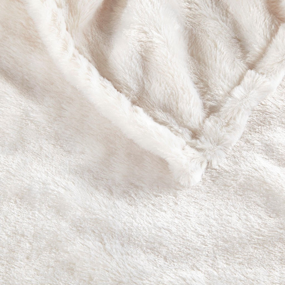 Heated Duke Faux Fur Heated Throw - Ivory - 50x70"