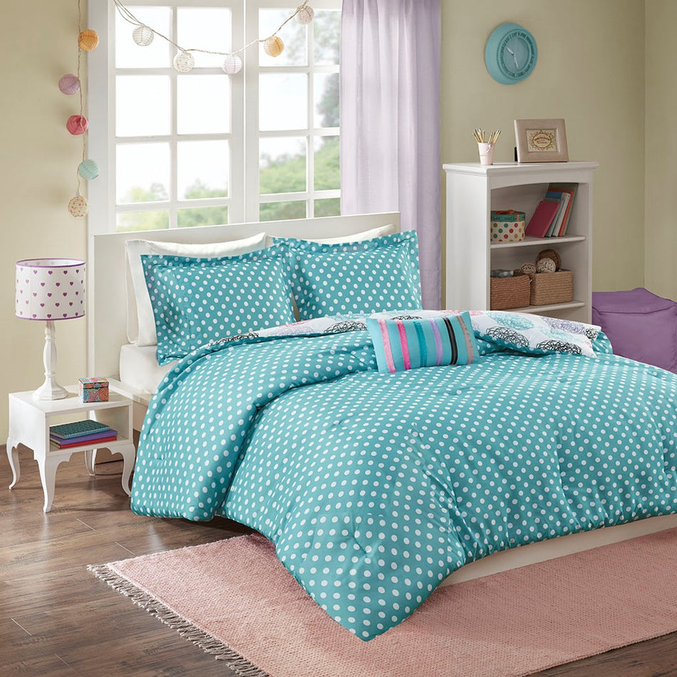 Carly Reversible Comforter Set - Purple - Full Size / Queen Size