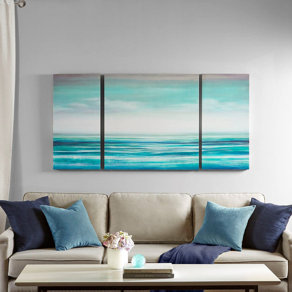 Madison Park Teal Tides Gel Coat Canvas - Blue 