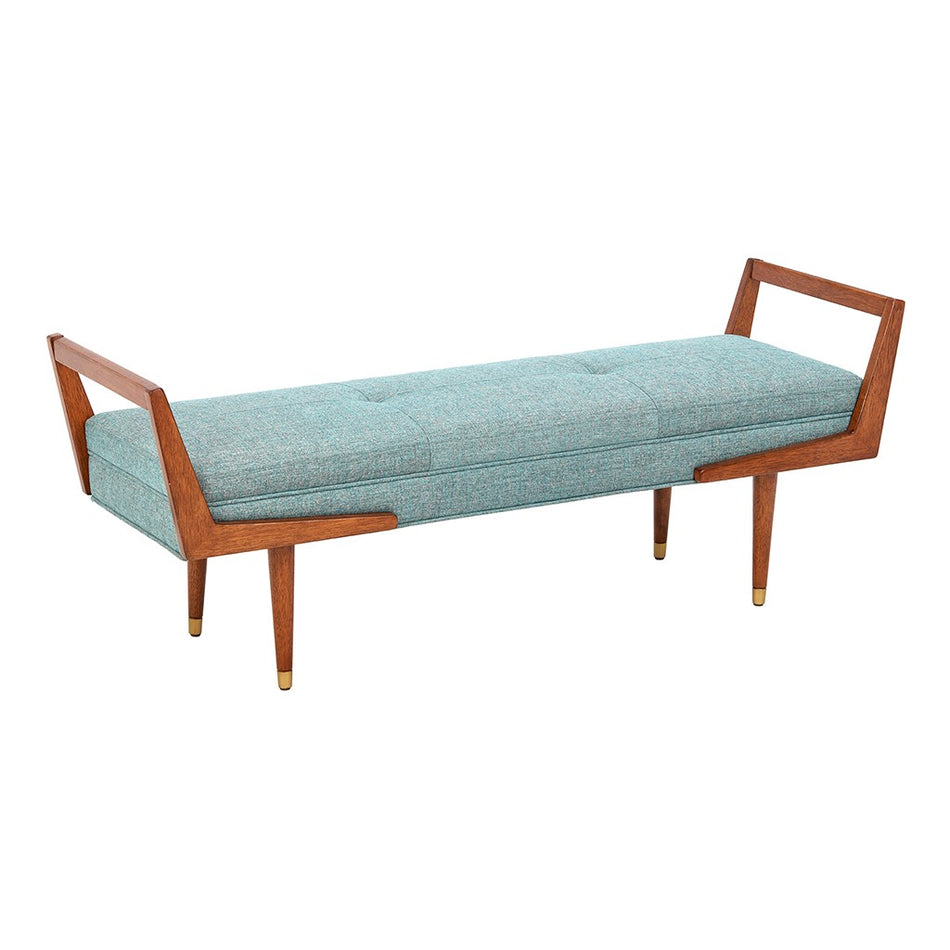 Boomerang Bench - Blue / Pecan