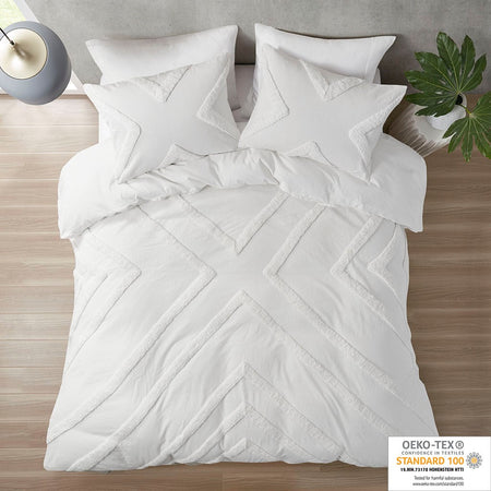 Urban Habitat Beck Cotton Chenille Comforter Set - Ivory - King Size / Cal King Size