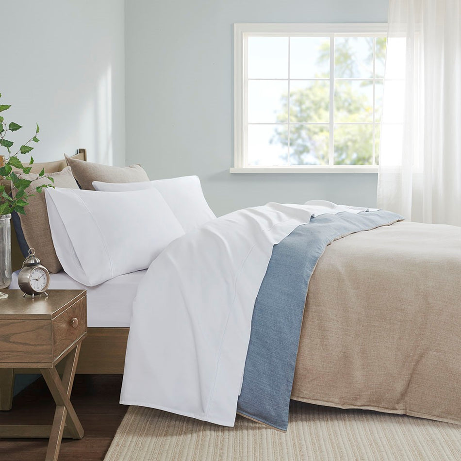 Madison Park 600 Thread Count Pima Cotton Sheet Set - White - Cal King Size