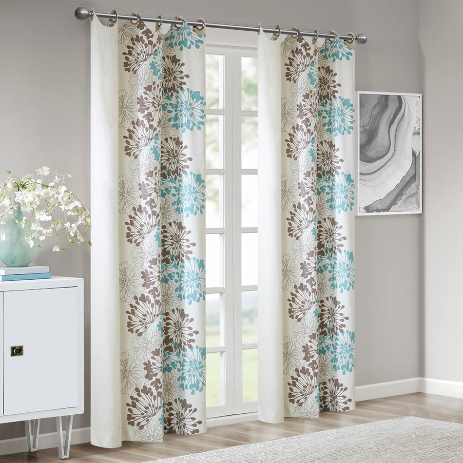 Anaya Window Curtain - Blue / Brown - 50x63"