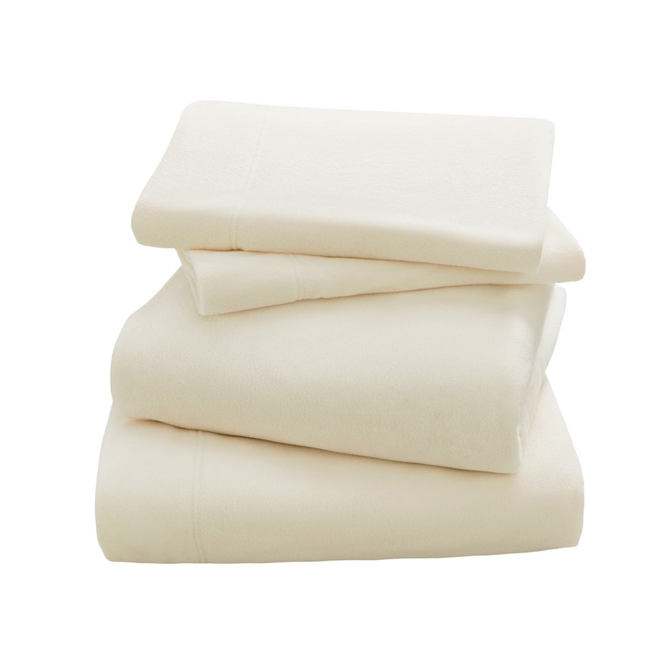 3M Scotchgard Micro Fleece Anti-Pill Sheet Set - Ivory - Queen Size