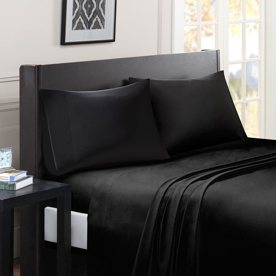 Micro Splendor Ultra Soft Wrinkle Free Microfiber Sheet Set - Black - King Size