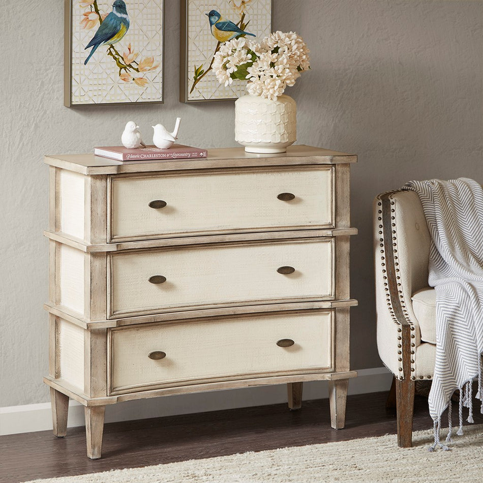 Madison Park Alcott 3 drawer chest - Natural / Cream 