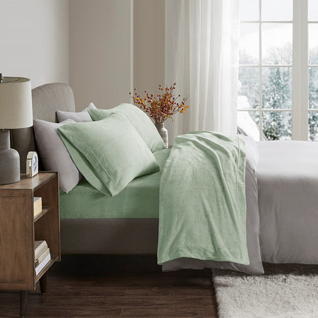 True North by Sleep Philosophy Soloft Plush Sheet Set - Green - King Size