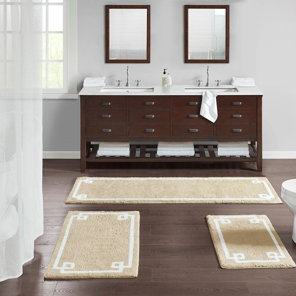 Madison Park Evan Cotton Tufted Bath Rug 20x30 - Taupe - 20x30"