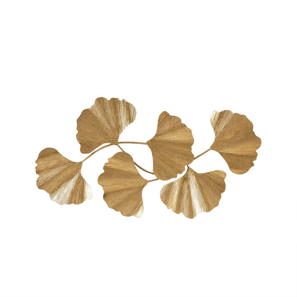 Faye Gold Foil Ginkgo Leaf Wall Art - Gold