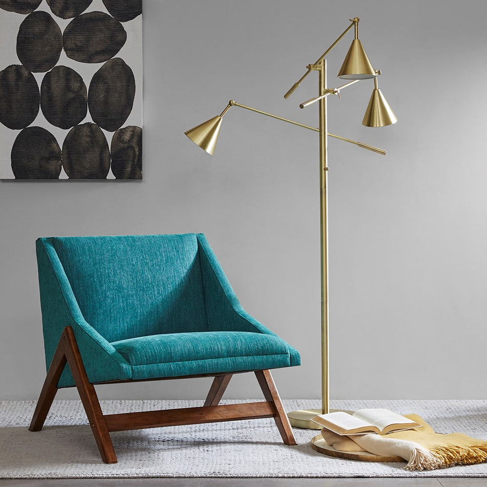 INK+IVY Sullivan 3-Light Metal Floor Lamp - Gold 