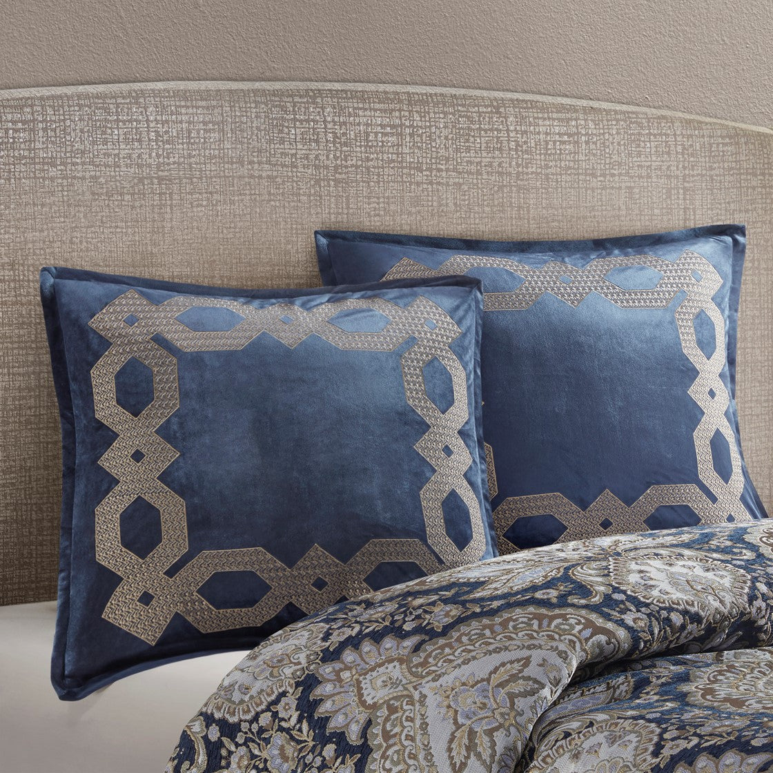 Croscill Classics Clermont European Pillow Sham - Navy  - 26x26" Shop Online & Save - expresshomedirectr.com