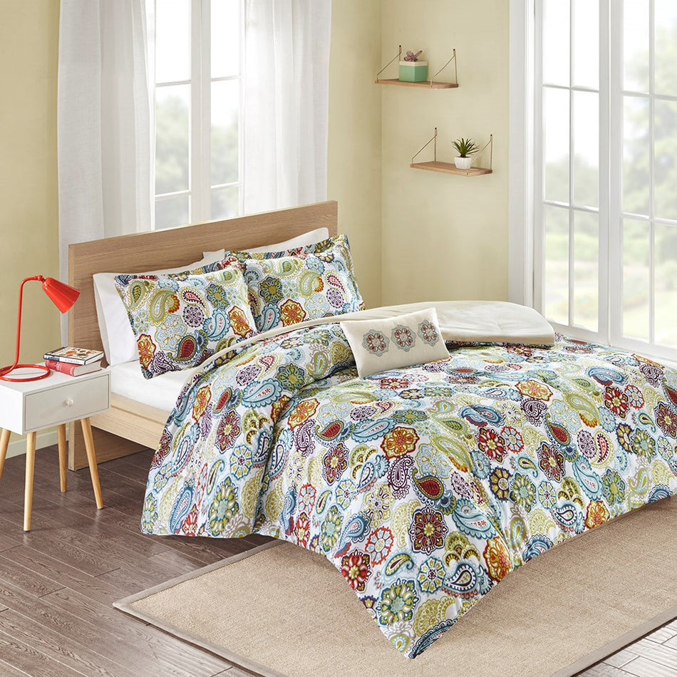 Mi Zone Tamil Comforter Set - Multicolor - King Size / Cal King Size