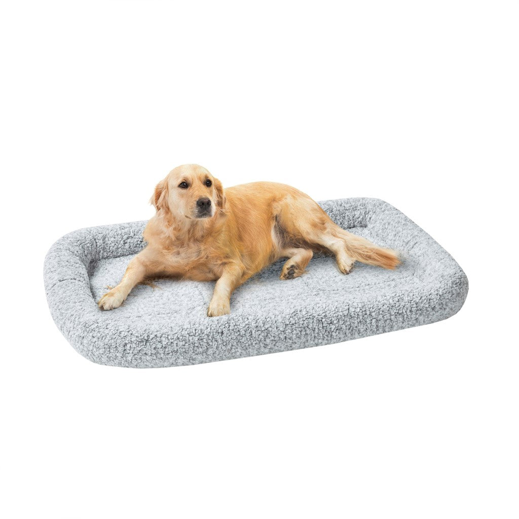 Friends Forever Friends Forever Bolster Dog Bed Crate Pad, Sherpa Fleece Washable Dog Mat for Raised Dog Bed and Dog Crate Bed
 - Grey - L - PET63CM6020