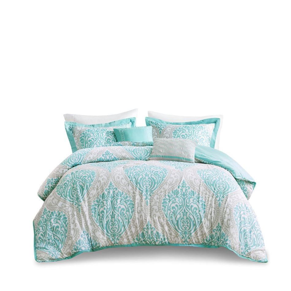 Senna Comforter Set - Aqua - King Size / Cal King Size