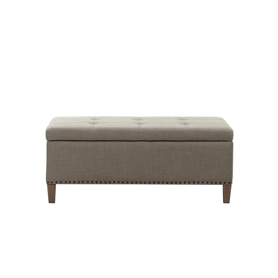 Shandra II Tufted Top Soft Close Storage Bench - Light Grey