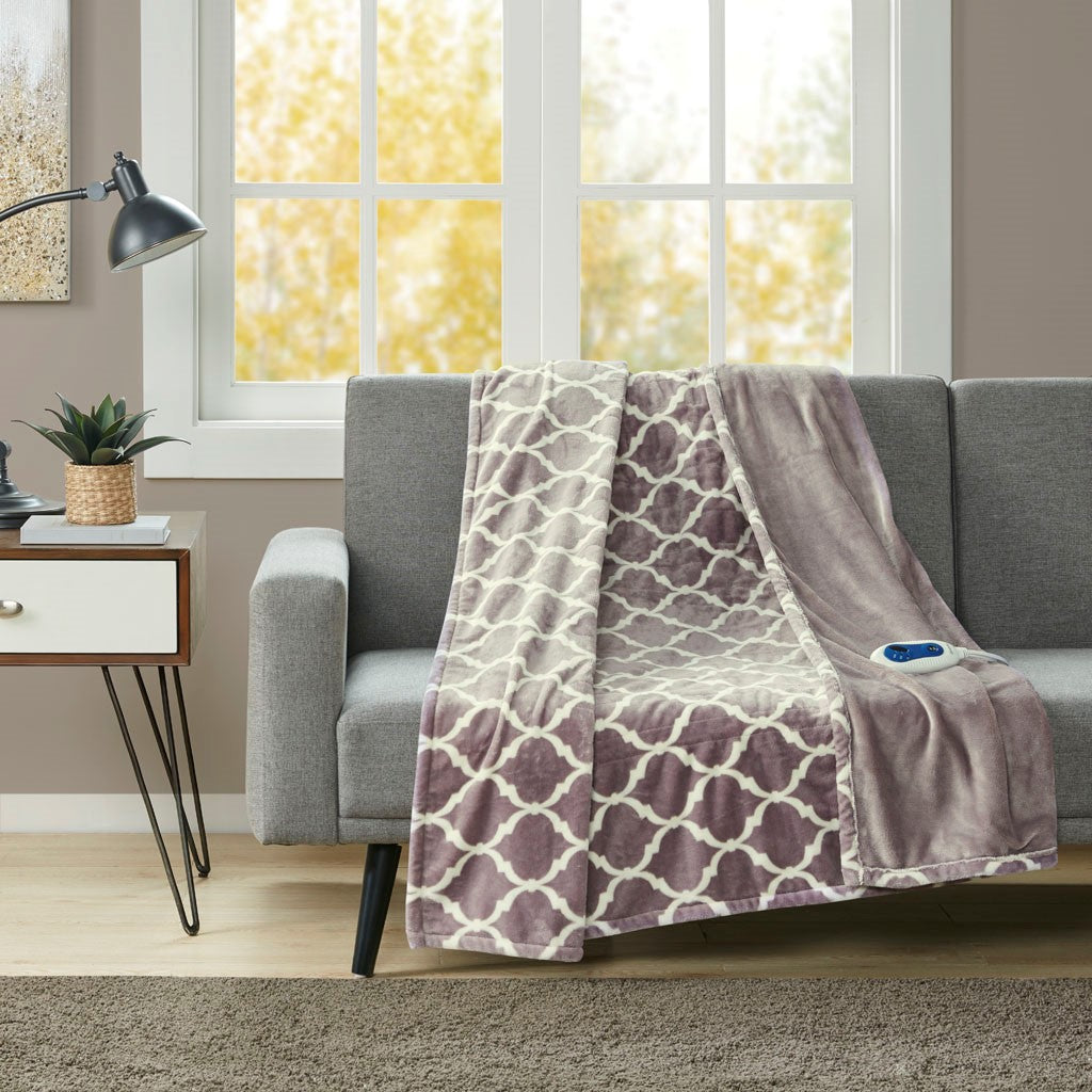 Beautyrest Heated Ogee Throw - Lavender - 60x70"