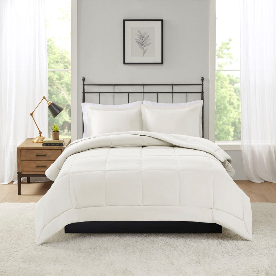 Sarasota Microcell Down Alternative Comforter Mini Set - Ivory - Full Size / Queen Size