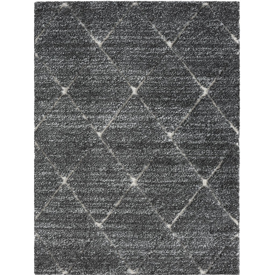 Sophie Talas Trellis Area Rug in Grey and Cream - Grey / Cream - 6x9'