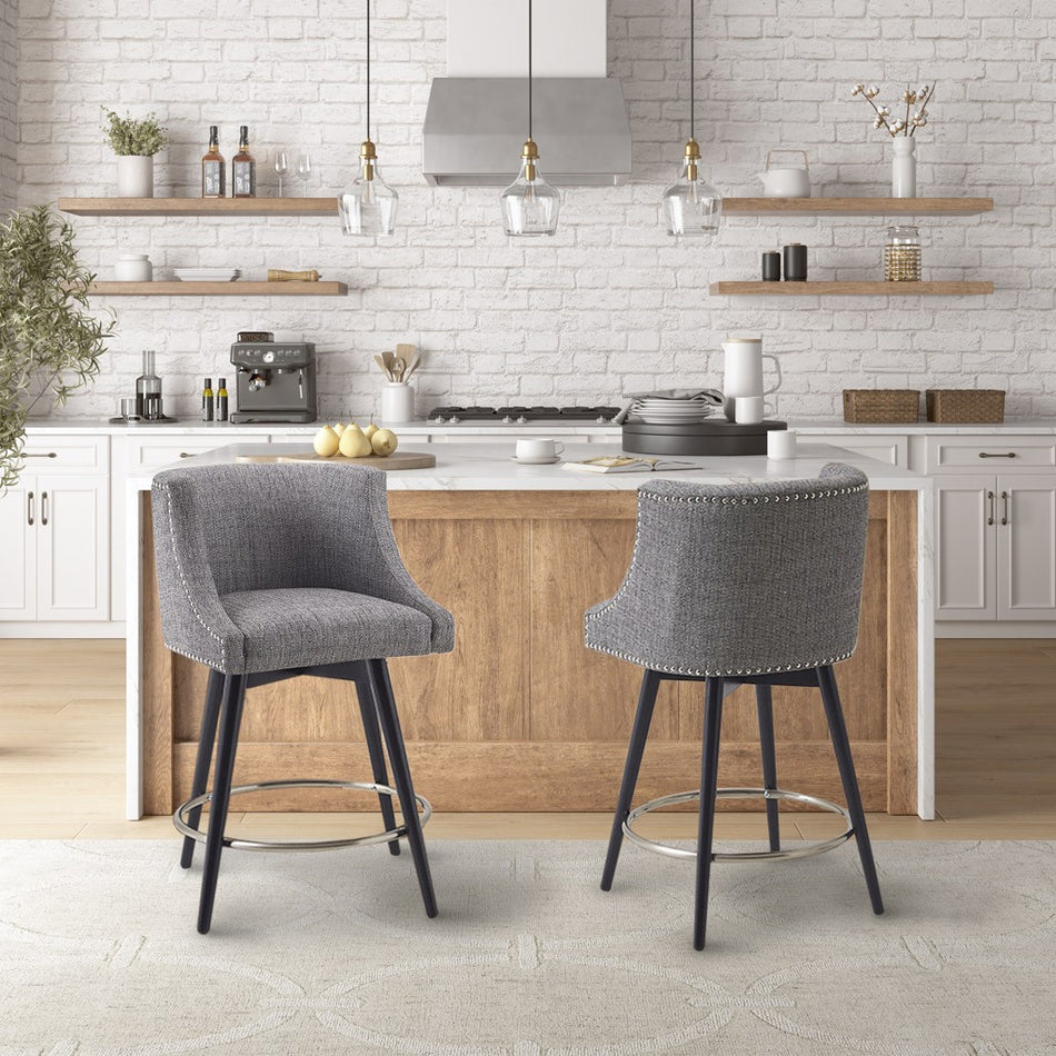 Mateo Swivel Counter Stool - Grey