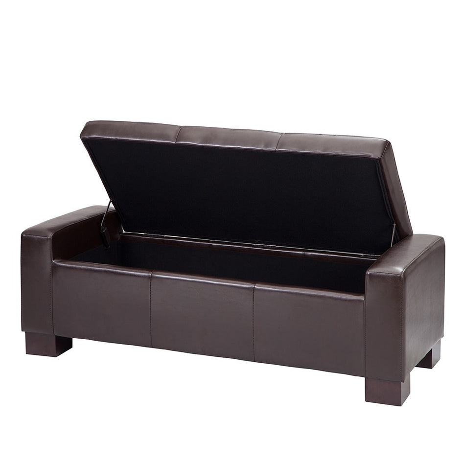 Mirage Tufted Top Storage Bench - Brown