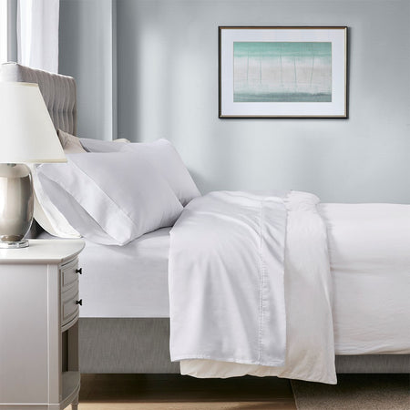 Beautyrest 1000 Thread Count HeiQ Smart Temperature Cotton Blend 4 PC Sheet Set - White - Full Size